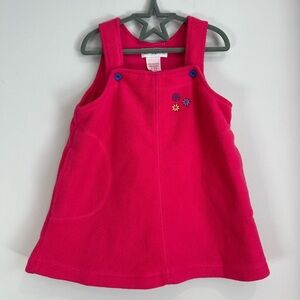 Gymboree Vintage Rainbow Tage Fleece Dress Embroidered Size Girls Small Pink